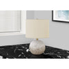 =''Lighting, 20''''H, Table Lamp, Grey Concrete, Ivory / Cream Shade, Contemporary - Monarch