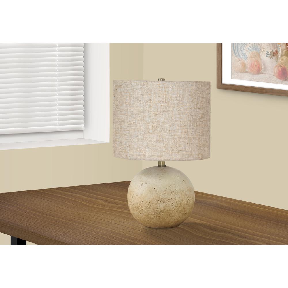 Lighting, 20''H, Table Lamp, Beige Concrete, Beige Shade, Contemporary - Monarch
