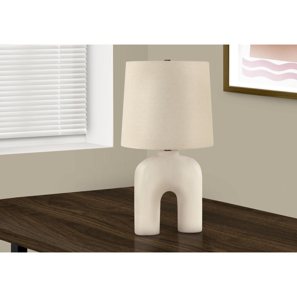 Lighting, 25''H, Table Lamp, Cream Resin, Beige Shade, Modern - Monarch