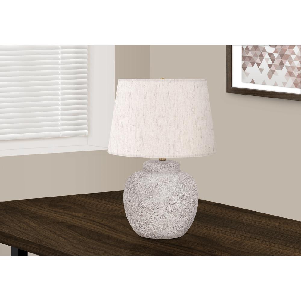 Lighting, 22''H, Table Lamp, Cream Concrete, Ivory / Cream Shade, Modern - Monarch