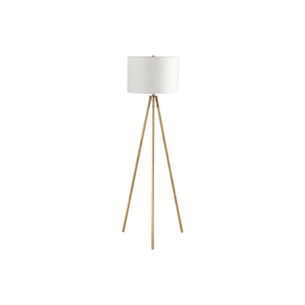 Lighting, 63''H, Floor Lamp, Brass Metal, Ivory / Cream Shade, Contemporary - Monarch