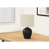 =''Lighting, 17''''H, Table Lamp, Black Ceramic, Ivory / Cream Shade, Transitional - Monarch