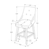 Bar Stool, Set Of 2, Swivel, Bar Height, White Wood, Grey Leather Look - Monarch