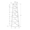 Bookshelf, Bookcase, Etagere, Corner, 5 Tier, 72H, Office, Bedroom - Monarch