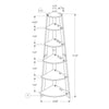 Bookshelf, Bookcase, Etagere, Corner, 5 Tier, 72H, Office, Bedroom - Monarch