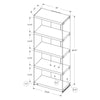 Bookshelf, Bookcase, Etagere, 5 Tier, 60H, Office, Bedroom - Monarch