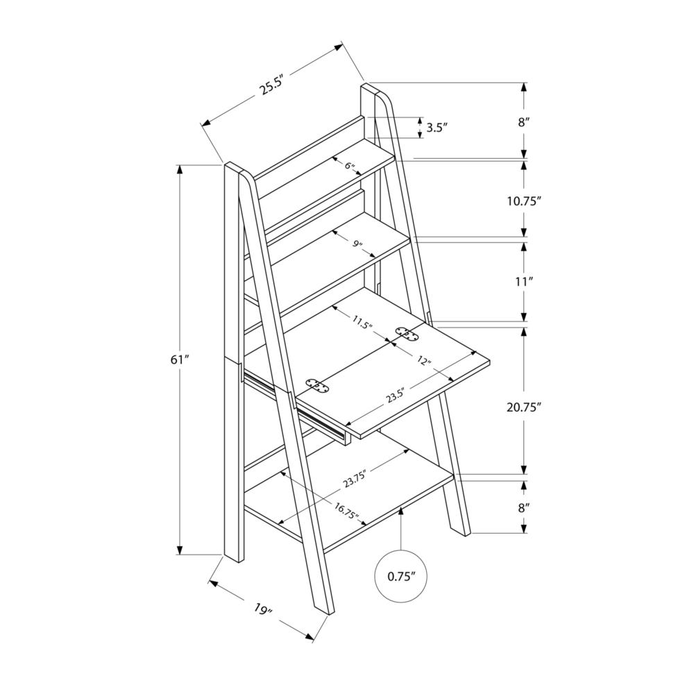 Computer Desk, Home Office, Laptop, Leaning, Storage Drawers, 61H, Work - Monarch