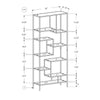 Bookshelf, Bookcase, Etagere, 72H, Office, Bedroom, Clear Tempered Glass - Monarch