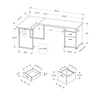 Computer Desk, Home Office, Corner, Left, Right Set-up, Storage Drawers, 80L, L - Monarch