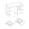 Computer Desk, Home Office, Laptop, Left, Right Set-up, Storage Drawers, 48L - Monarch