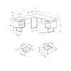 Computer Desk, Home Office, Corner, Left, Right Set-up, Storage Drawers, 70L - Monarch