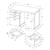 Computer Desk, Home Office, Laptop, Left, Right Set-up, Storage Drawers, 48L - Monarch