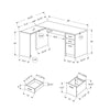 Computer Desk, Home Office, Corner, Left, Right Set-up, Storage Drawers - Monarch