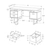 Computer Desk, Home Office, Laptop, Left, Right Set-up, Storage Drawers, 60L, W - Monarch