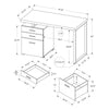 Computer Desk, Home Office, Laptop, Left, Right Set-up, Storage Drawers, 48L - Monarch