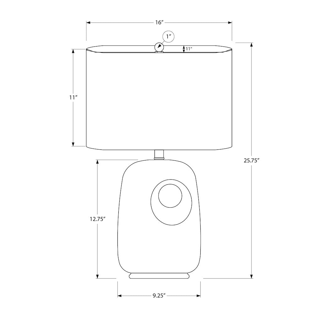 Lighting, 26''H, Table Lamp, Dark Grey Ceramic, Ivory / Cream Shade, Contemporary - Monarch