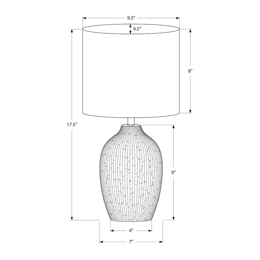 Lighting, Table Lamp, 18''H, Beige Ceramic, Beige Shade, Contemporary - Monarch
