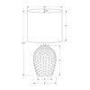 17''H, Table Lamp, Grey Ceramic, Ivory / Cream Shade, Contemporary, Modern - Monarch