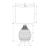 17''H, Table Lamp, Grey Resin, Ivory / Cream Shade, Contemporary, Modern - Monarch