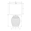 Lighting, 17''H, Table Lamp, Grey Resin, Ivory / Cream Shade, Contemporary - Monarch