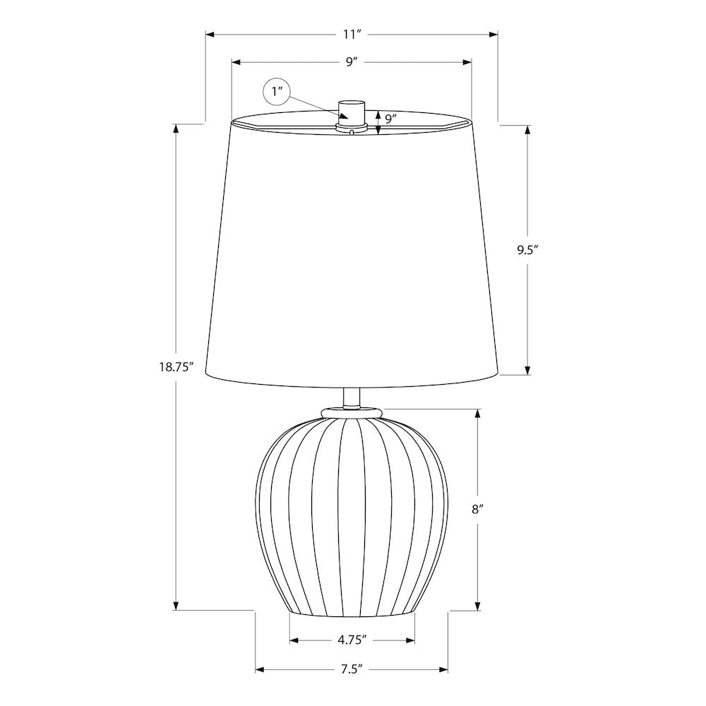 Lighting, 19''H, Table Lamp, Black Resin, Grey Shade, Transitional - Monarch