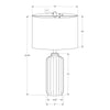 23''H, Table Lamp, Ivory / Cream Shade, Green Ceramic, Contemporary, Modern - Monarch