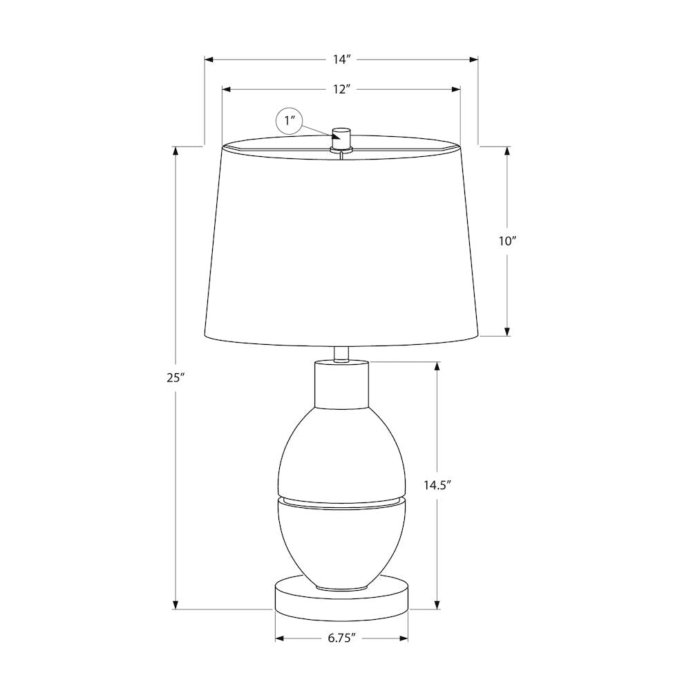 Lighting, 25''H, Table Lamp, Grey Resin, Black Shade, Contemporary, Modern - Monarch