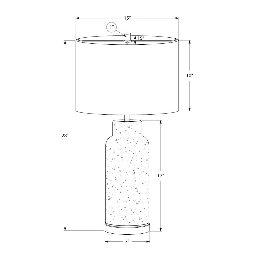 Lighting, 28''H, Table Lamp, Grey Glass, Grey Shade, Contemporary, Modern - Monarch