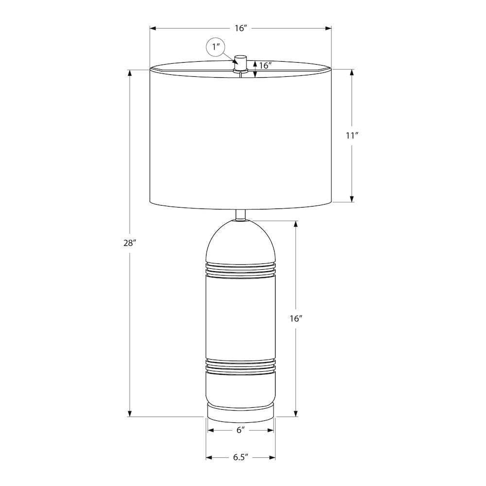 Lighting, 28''H, Table Lamp, Grey Resin, Black Shade, Contemporary, Modern - Monarch