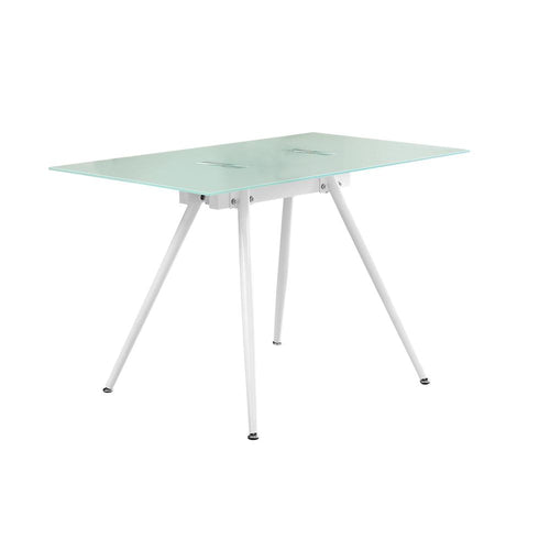 Computer Desk, Home Office, Laptop, 48L, Work, White Metal, Tempered Glass - Monarch Specialties