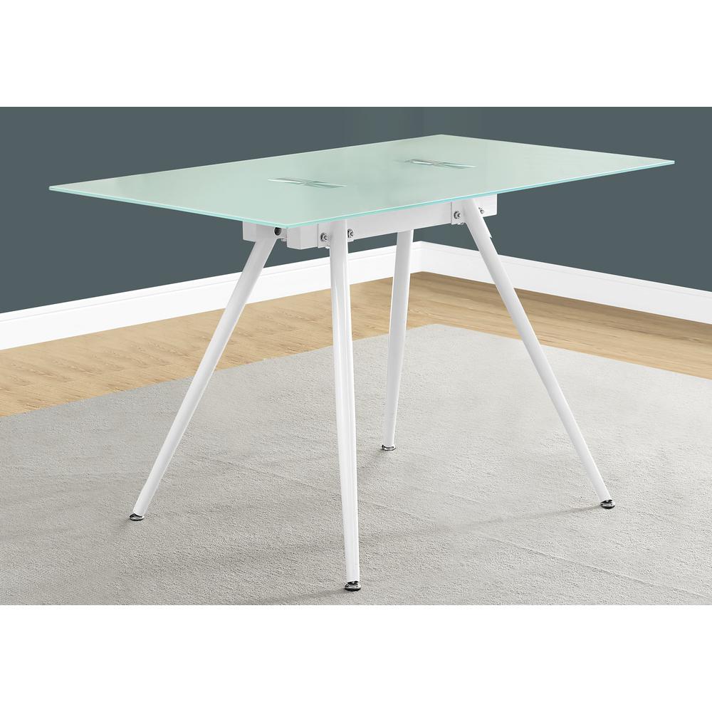 Computer Desk, Home Office, Laptop, 48L, Work, White Metal, Tempered Glass - Monarch Specialties