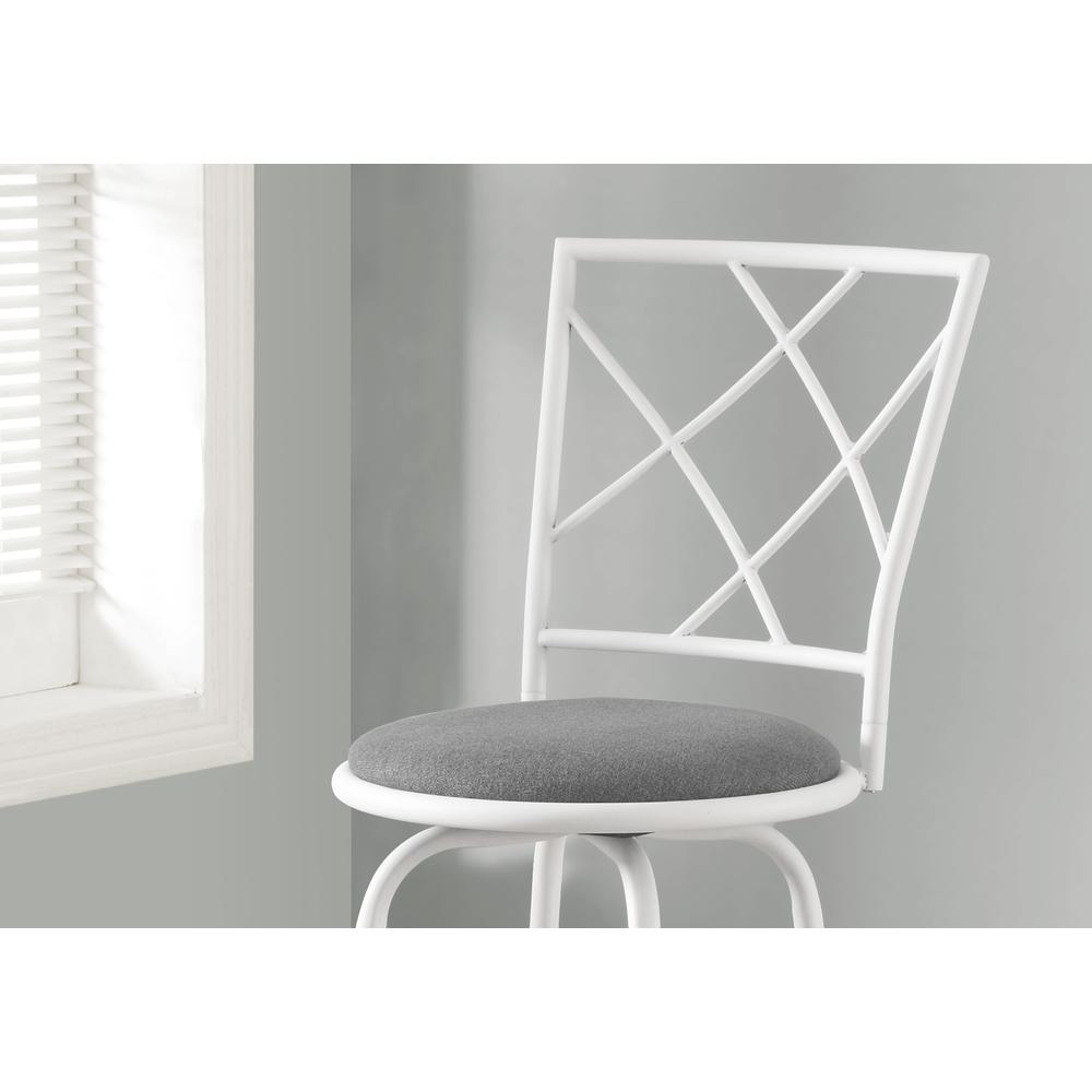 Bar Stool, Set Of 2, Swivel, Bar Height, White - Monarch