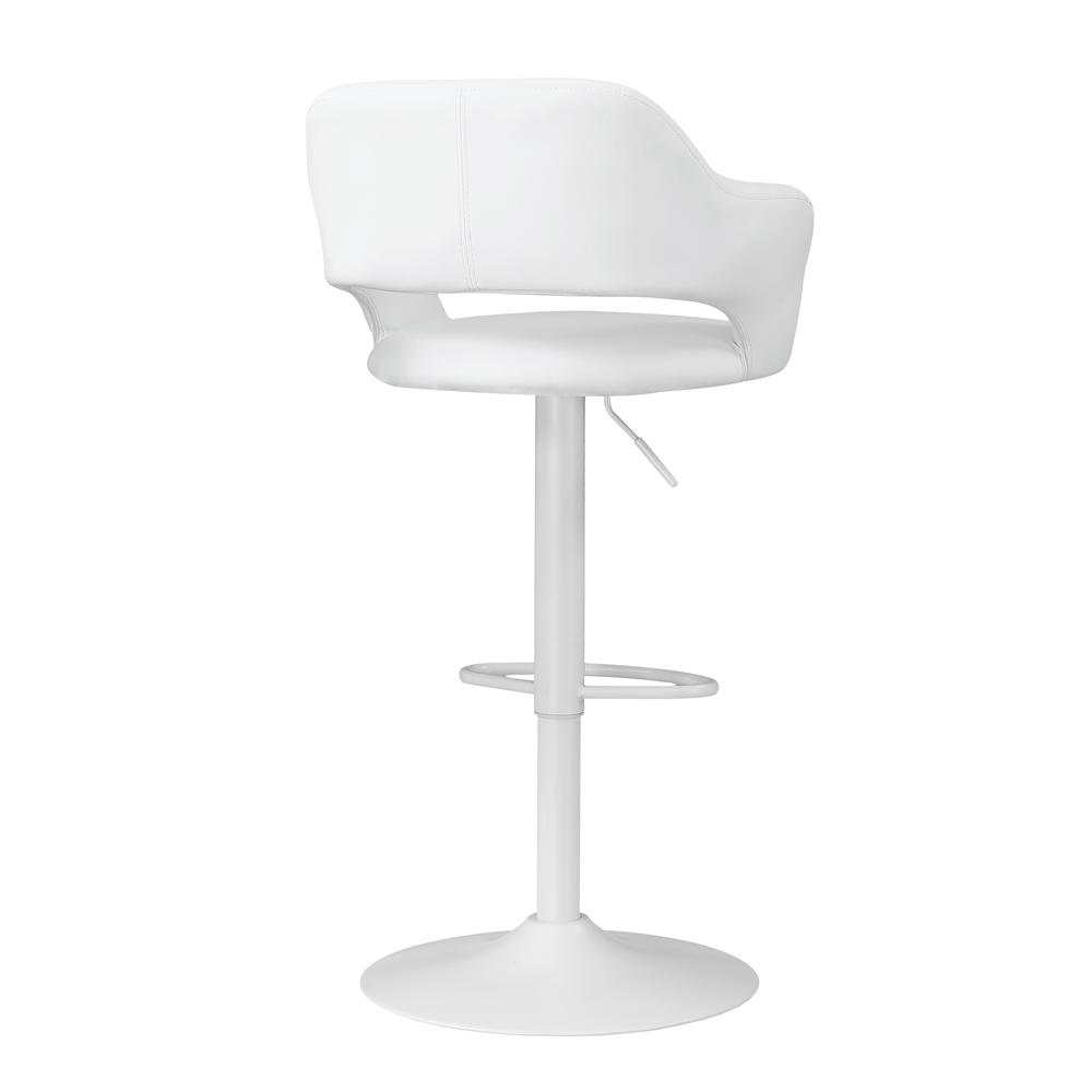 Bar Stool, Swivel, Bar Height, Adjustable, White - Monarch