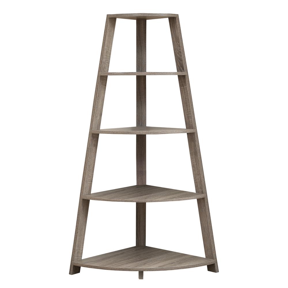 Bookshelf, Bookcase, Etagere, Corner, 4 Tier, 60H, Office, Bedroom - Monarch