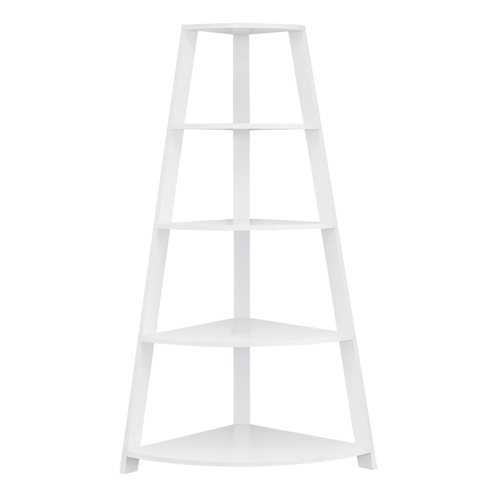 Bookshelf, Bookcase, Etagere, Corner, 4 Tier, 60H, Office, Bedroom - Monarch