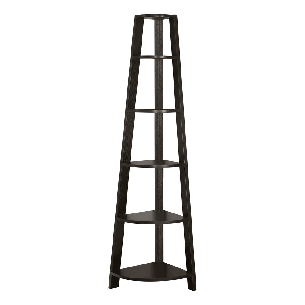 Bookshelf, Bookcase, Etagere, Corner, 5 Tier, 72H, Office, Bedroom - Monarch