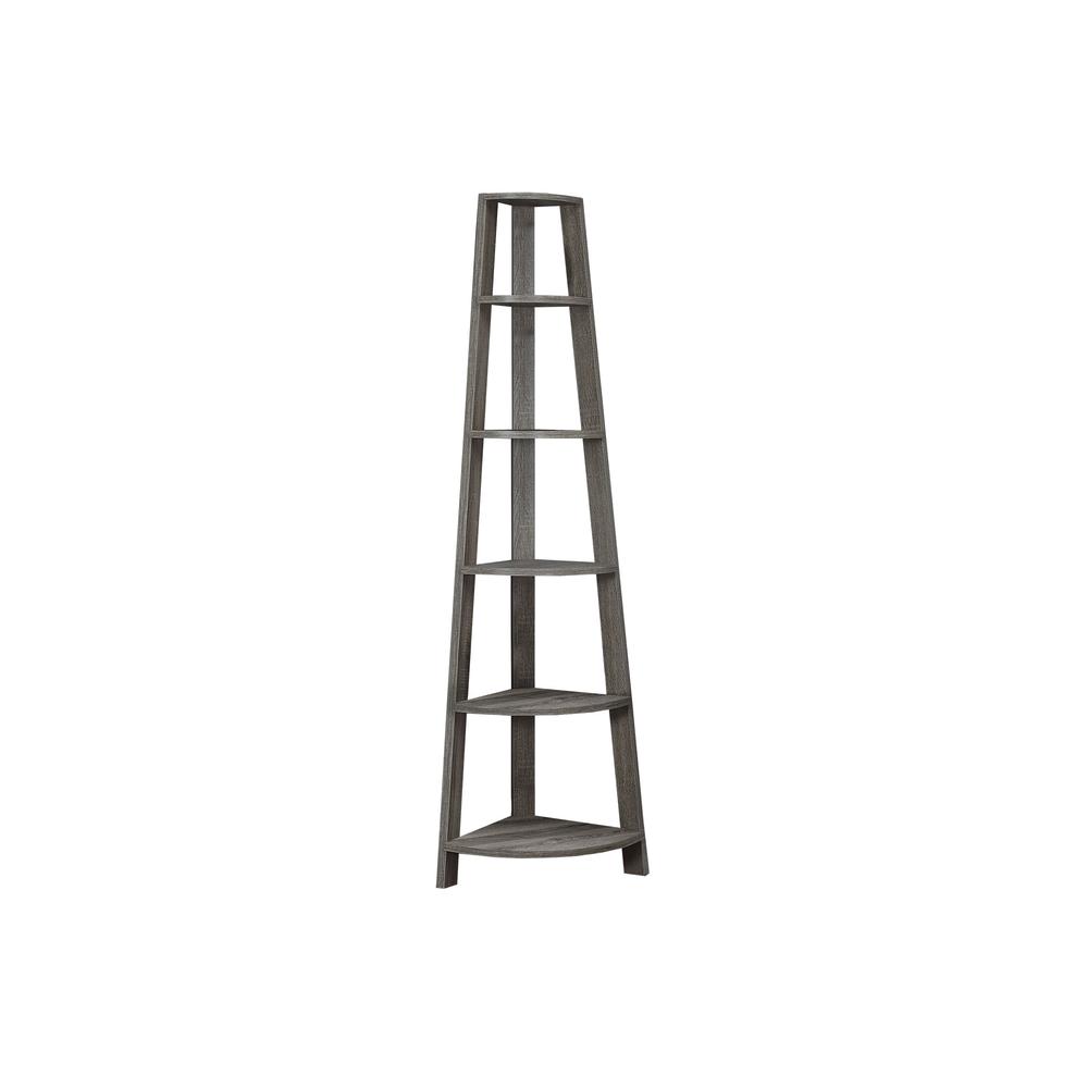 Bookshelf, Bookcase, Etagere, Corner, 5 Tier, 72H, Office, Bedroom - Monarch