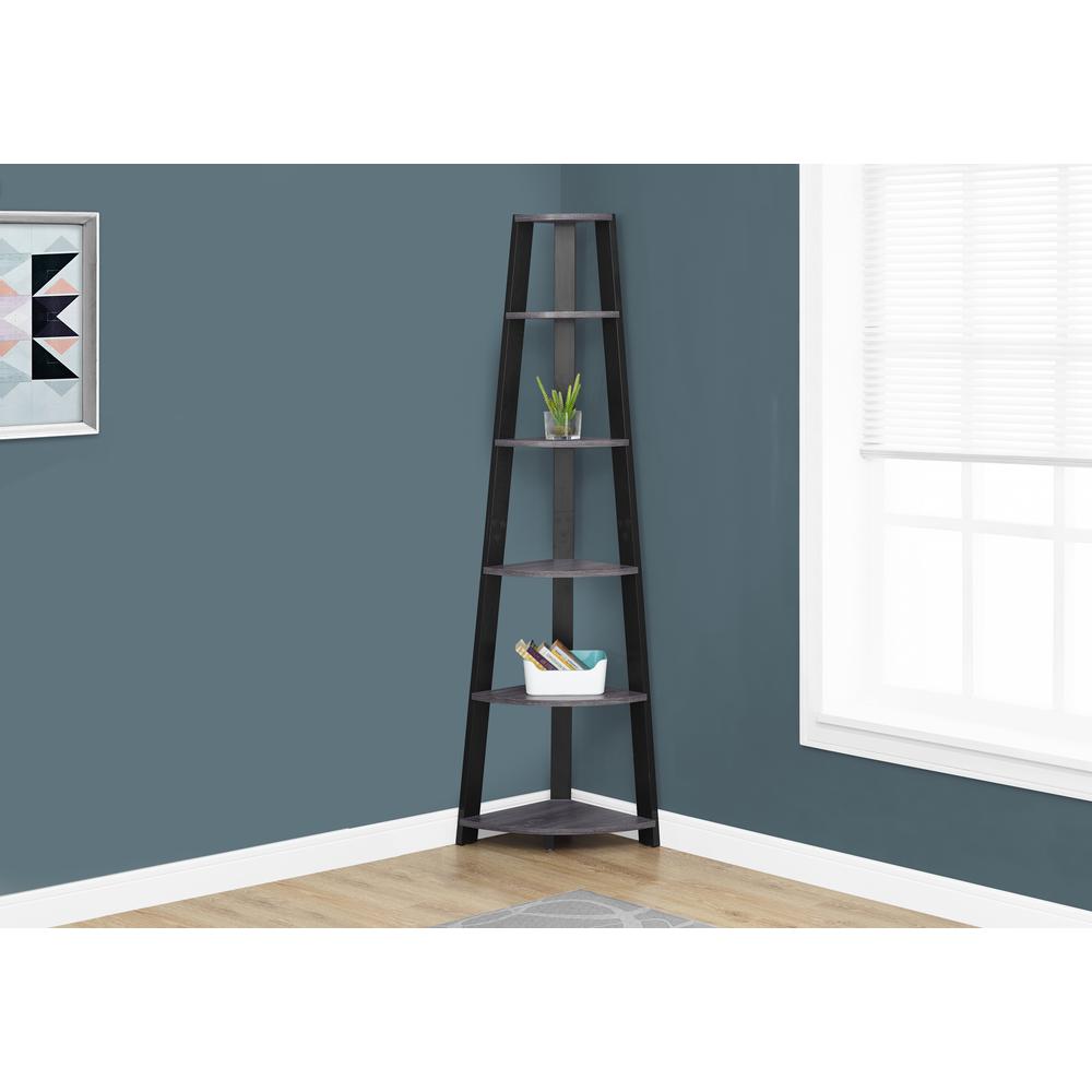 Bookshelf, Bookcase, Etagere, Corner, 5 Tier, 72H, Office, Bedroom - Monarch