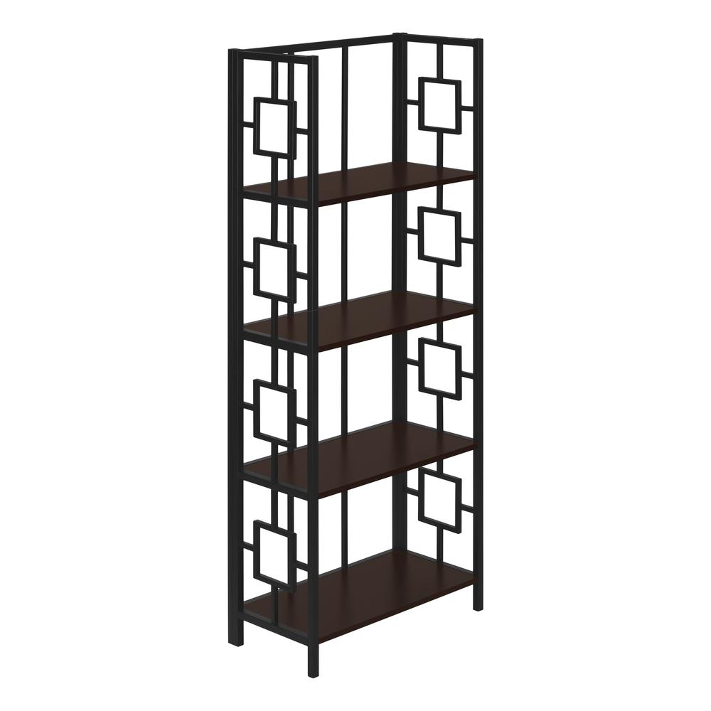 Bookshelf, Bookcase, Etagere, 4 Tier, 62H, Office, Bedroom, Brown Laminate - Monarch