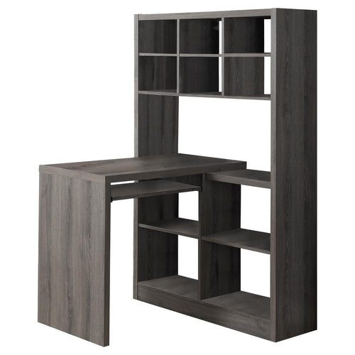 Computer Desk, Home Office, Bookcase, Corner, Storage Shelves, Left - Monarch