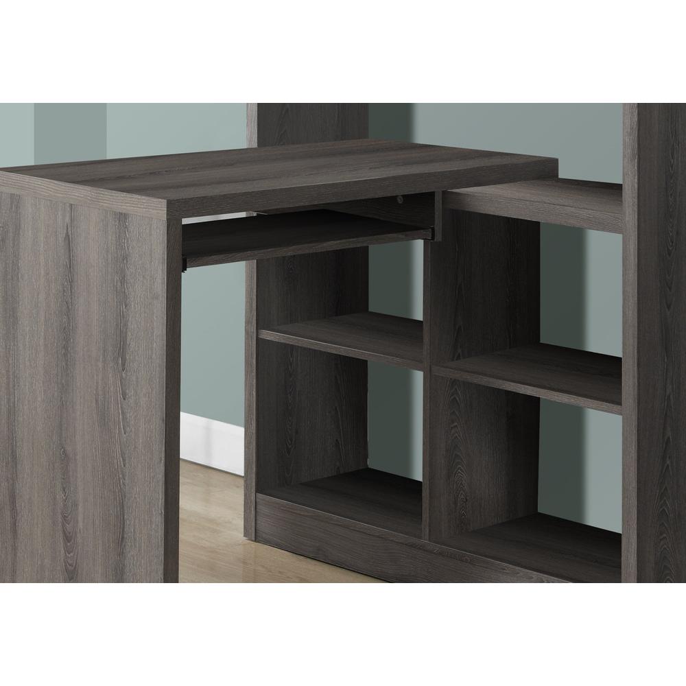 Computer Desk, Home Office, Bookcase, Corner, Storage Shelves, Left - Monarch