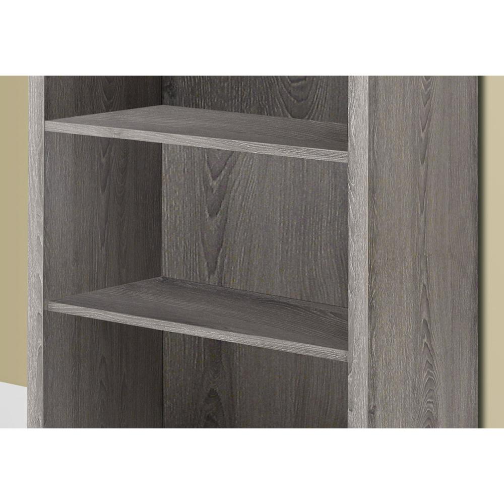 Bookshelf, Bookcase, Etagere, 5 Tier, 48H, Office, Bedroom, Brown Laminate - Monarch