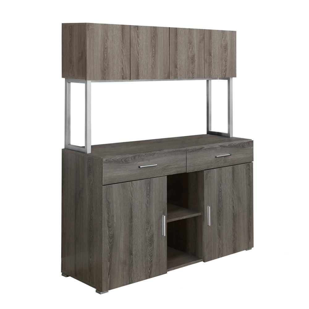 Storage, Drawers, File, Office, Work, Brown Laminate, Grey - Monarch