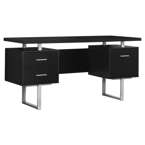 Computer Desk, Home Office, Laptop, Left, Right Set-up, Storage Drawers, 60L - Monarch