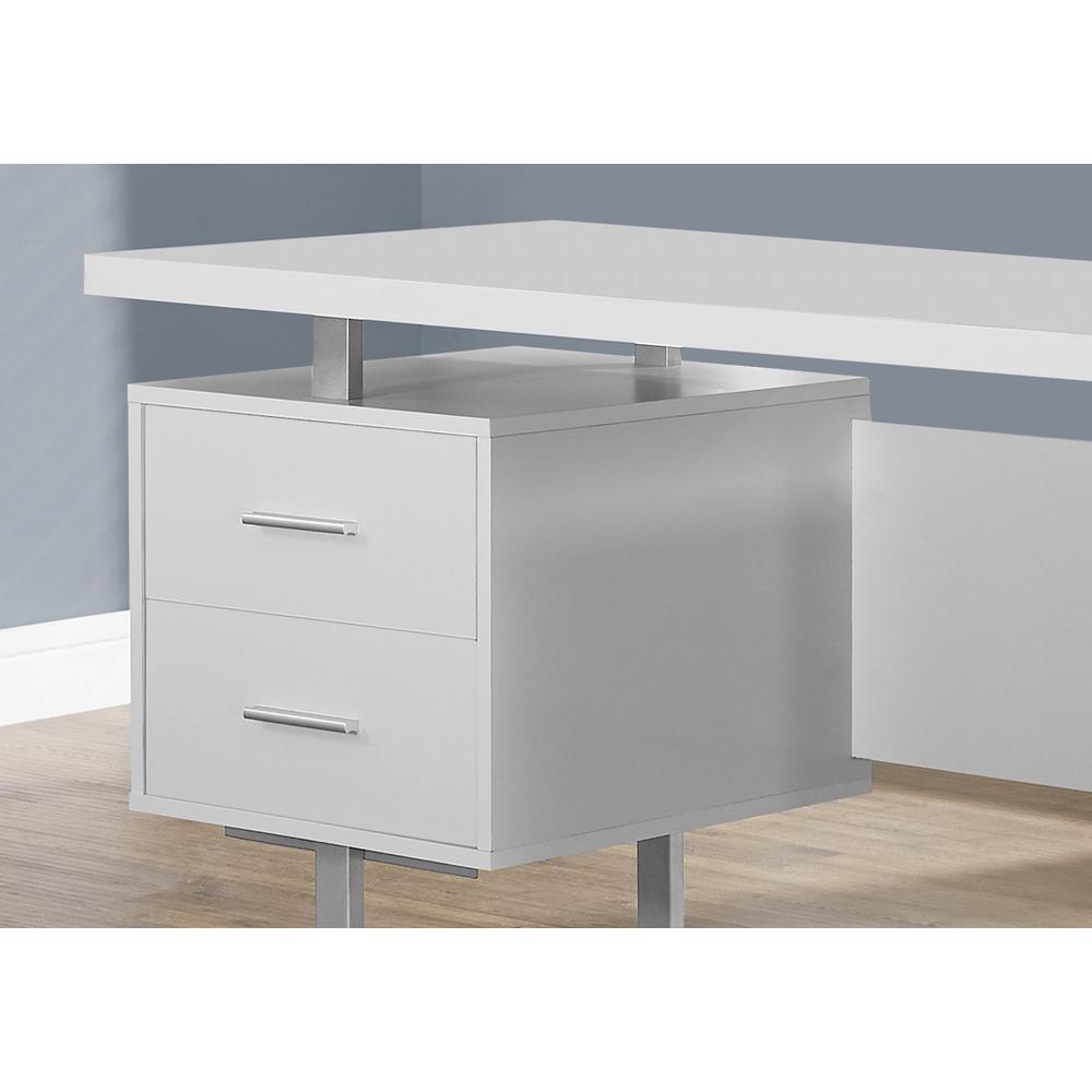 Computer Desk, Home Office, Laptop, Left, Right Set-up, Storage Drawers, 60L - Monarch