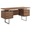 Computer Desk, Home Office, Laptop, Left, Right Set-up, Storage Drawers, 60L - Monarch