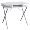 Computer Desk, Home Office, Laptop, Storage Shelves, 31L, Work, White Laminate - Monarch