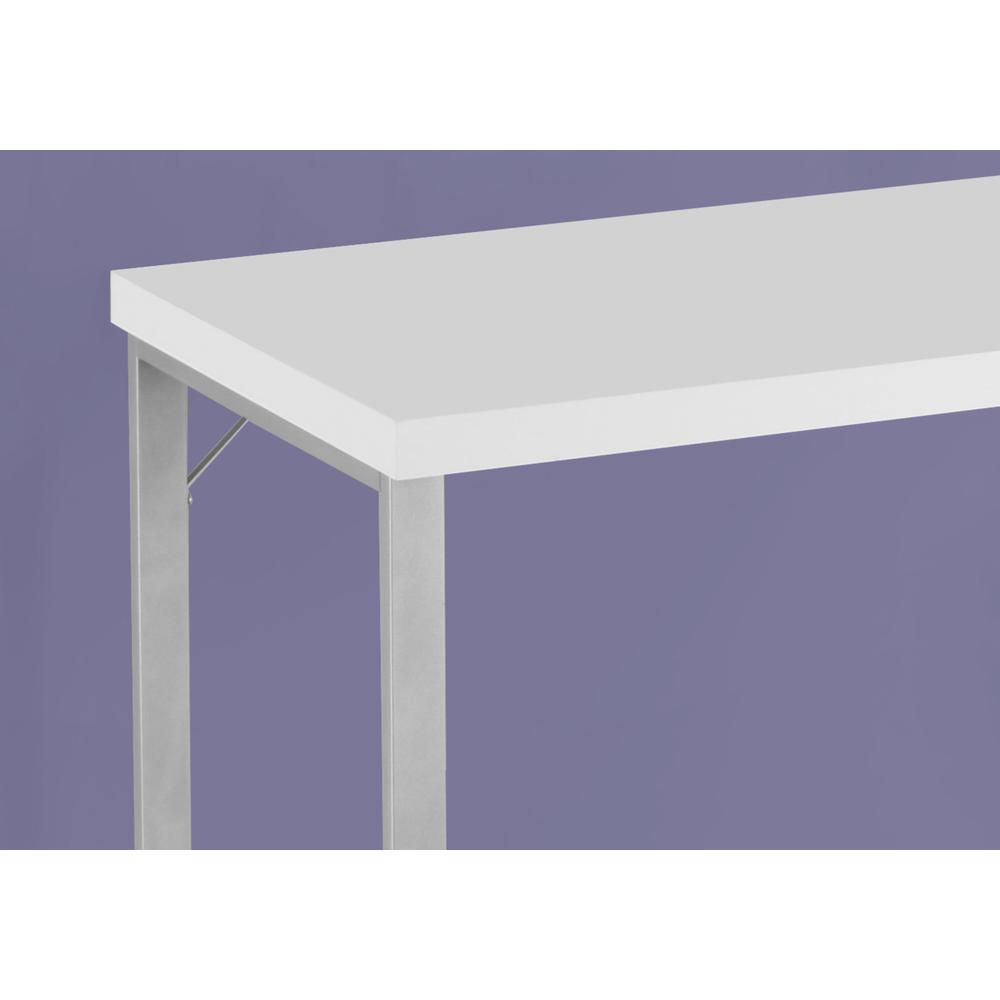 Computer Desk, Home Office, Laptop, 48L, Work, White Laminate, Grey - Monarch
