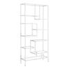 Bookshelf, Bookcase, Etagere, 72H, Office, Bedroom, Clear Tempered Glass - Monarch