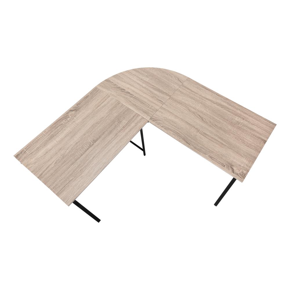 Computer Desk, Home Office, Corner, 55L, L Shape, Work, Laptop, Brown Laminate - Monarch